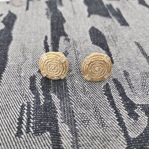 Julie Vos Cubic Zirconia Gold Disc Stud Earrings - Astor